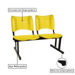 Cadeira Longarina Plástica 02 Lugares – Cor Amarelo – MRPLAST – 34209 - Imagem 3