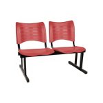Cadeira Longarina Plástica 02 Lugares – Cor Vermelho – MRPLAST – 34210 - Imagem 4
