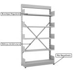 Estante Biblioteca de PAREDE com 05 Bandejas – 2,00×0,92×0,32m – SA – 13124 - Imagem 2