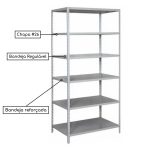 Estante de Aço com 06 Bandejas 60 cm (26/20) – 1,98×0,92×0,60m – Cinza – S.A – 16022 - Imagem 2