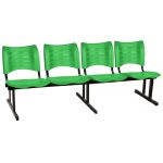 Cadeira Longarina Plástica 04 Lugares – Cor Verde – MRPLAST  – 34197