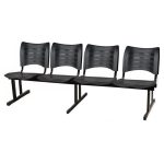 Cadeira Longarina Plástica 04 Lugares – Cor PRETO – MRPLAST – 34199 - Imagem 3