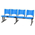 Cadeira Longarina Plástica 04 Lugares – Cor Azul – MRPLAST – 34198 - Imagem 3