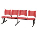 Cadeira Longarina Plástica 04 Lugares – Cor Vermelho – MRPLAST- 34196 - Imagem 3