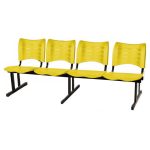 Cadeira Longarina Plástica 04 Lugares – Cor Amarelo – MRPLAST – 34195 - Imagem 3