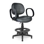 Cadeira Caixa Executiva Costurada C/ Braço Corsa – Cor Preto – 35028