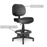 Cadeira Caixa Executiva Costurada S/ Braços – (Aranha PLAXMETAL) – Cor Preta – 35025 - Imagem 3