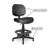 Cadeira Caixa Executiva Costurada S/ Braços – (Aranha PLAXMETAL) – Cor Preta – 35025 - Imagem 2