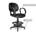 Cadeira Caixa Executiva Lisa com Braço Corsa – (Aranha PMD) – Cor Preta – 35026 - Imagem 2