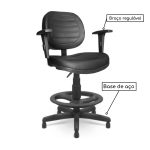 Cadeira Caixa Executiva Costurada C/ Braços Reguláveis – Cor Preto – 35027 - Imagem 2
