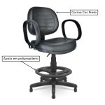 Cadeira Caixa Executiva Costurada C/ Braço Corsa – Cor Preto – 35028 - Imagem 2
