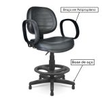 Cadeira Caixa Executiva Costurada C/ Braço Corsa – Cor Preto – 35028 - Imagem 3