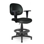 Cadeira Caixa Executiva Lisa com Braço Regulável – (Aranha PMD) – Cor Preta – 35029