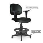 Cadeira Caixa Executiva Lisa com Braço Regulável – (Aranha PMD) – Cor Preta – 35029 - Imagem 2