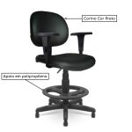 Cadeira Caixa Executiva Lisa com Braço Regulável – (Aranha PMD) – Cor Preta – 35029 - Imagem 3