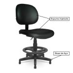 Cadeira Caixa Executiva Lisa com Braço Regulável – (Aranha PMD) – Cor Preta – 35030 - Imagem 2