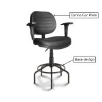Cadeira Caixa Executiva Costurada Braço Regulável – (Aranha MARTIFLEX) – Cor Preta – 35034 - Imagem 2