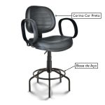 Cadeira Caixa Executiva Costurada Braço Corsa – (Aranha MARTIFLEX) – Cor Preta – 35035 - Imagem 2