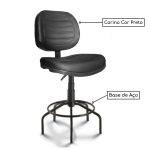 Cadeira Caixa Executiva Costurada sem Braços – (Aranha MARTIFLEX) – Cor Preta – 35033 - Imagem 2
