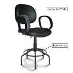 Cadeira Caixa Executiva Lisa com Braço Corsa – (Aranha MARTIFLEX) – Cor Preta – 35032 - Imagem 2