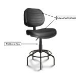 Cadeira Caixa Executiva Costurada sem Braços – (Aranha MARTIFLEX) – Cor Preta – 35033 - Imagem 4