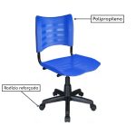 Cadeira de Escritório Giratória PLÁSTICA – MRPLAST – COR AZUL – 31317 - Imagem 4