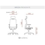 Poltrona Presidente TELA BRIZZA C/ Encosto de Cabeça – Pollo Móveis – 32701 - Imagem 4