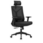 Poltrona Presidente TELA ODIN Giratória – Cor Preto – Pollo Móveis – 32870