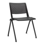 Cadeira de Escritório (Empilhável) Interlocutor ATLAS – Cor Preto – Pollo Móveis – 88755