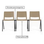 Cadeira de Escritório (Empilhável) Interlocutor ATLAS – Cor AREIA – Pollo Móveis – 88756 - Imagem 3