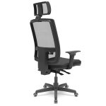 Poltrona Presidente Brizza BACKSYSTEM c/ encosto de cabeça – TELA Preta – PLAXMETAL – 30600 - Imagem 3