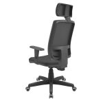 Poltrona Presidente Brizza BACKSYSTEM c/ encosto de cabeça – TELA Preta – PLAXMETAL – 30600 - Imagem 2