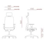 Poltrona Presidente Brizza BACKSYSTEM c/ encosto de cabeça – TELA Preta – PLAXMETAL – 30600 - Imagem 5