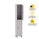 Roupeiro de Aço PAM com 02 PORTAS GRANDES – 1,80×0,35×0,32m – CZ/CZ – PANDIN – 74201 - Imagem 2