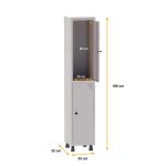 Roupeiro de Aço PAM com 02 PORTAS GRANDES – 1,80×0,35×0,32m – CZ/CZ – PANDIN – 74201 - Imagem 3