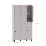 Roupeiro de Aço PAM c/ 06 PORTAS GRANDES – 1,80×1,03×0,32m – CZ/CZ – PANDIN – 74203 - Imagem 2