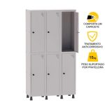 Roupeiro de Aço PAM c/ 06 PORTAS GRANDES – 1,80×1,03×0,32m – CZ/CZ – PANDIN – 74203 - Imagem 4