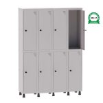 Roupeiro de Aço PAM c/ 08 PORTAS GRANDES – 1,80×1,38×0,32m – CZ/CZ – PANDIN – 74204 - Imagem 3