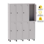 Roupeiro de Aço PAM c/ 08 PORTAS GRANDES – 1,80×1,38×0,32m – CZ/CZ – PANDIN – 74204 - Imagem 4