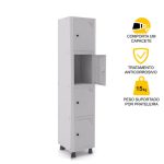 Roupeiro de Aço PAM c/ 04 Portas Pequenas – 1,80×0,35×0,32m – CZ/CZ – PANDIN – 74205 - Imagem 3