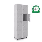 Roupeiro de Aço PAM c/ 08 Portas PEQUENAS – 1,80×0,69×0,32m – CZ/CZ – PANDIN – 74206 - Imagem 4