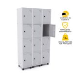 Roupeiro de Aço PAM c/ 12 Portas PEQUENAS – 1,80×1,03×0,32m – CZ/CZ – PANDIN – 74207 - Imagem 3