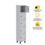 Roupeiro de Aço PAM com 05 Portas Pequenas – 1,80×0,35×0,32m – CZ/CZ – PANDIN – 74209 - Imagem 2