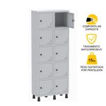 Roupeiro de Aço PAM com 10 Portas Pequenas – 1,80×0,69×0,32m – CZ/CZ – PANDIN – 74210 - Imagem 2
