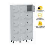 Roupeiro de Aço PAM com 15 Portas Pequenas – 1,80×1,03×0,32m – CZ/CZ – PANDIN – 74211 - Imagem 2