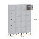 Roupeiro de Aço PAM com 20 Portas Pequenas – 1,80×1,38×0,32m – CZ/CZ – PANDIN – 74212 - Imagem 3