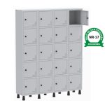 Roupeiro de Aço PAM com 20 Portas Pequenas – 1,80×1,38×0,32m – CZ/CZ – PANDIN – 74212 - Imagem 4