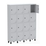 Roupeiro de Aço PAM c/ 16 Portas PEQUENAS – 1,80×1,38×0,32m – CZ/CZ – PANDIN – 74208