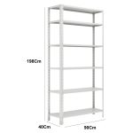 Estante de Aço com 06 Bandejas 42 cm (22/18) – 1,98×0,92×0,42m – W3 – 16005 - Imagem 2