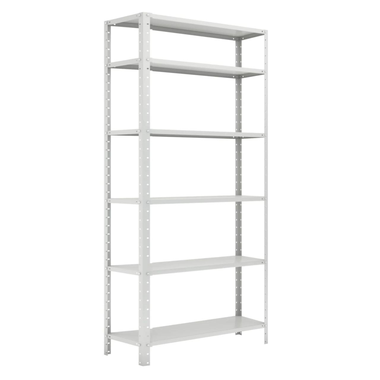 15302708203-estante-de-40cm-26.jpg Estante de Aço com 06 Bandejas 40cm (26/20) – 1,98×0,90×0,40m – W3 – Cinza – 17010 - Imagem 1